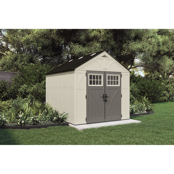 Suncast Outdoor Vanilla 8 ft. W x 10 ft. D Plastic Storage Shed